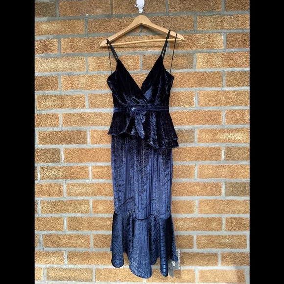 YUMI KIM DYNASTY VELVET DRESS MIDNIGHT TWINKLE XS - Picture 6 of 17